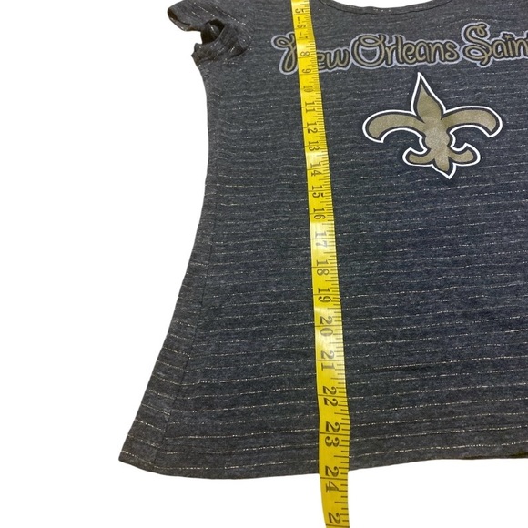 NFL Teen’s Apparel Size M 7/9 New Orleans Saints Short Sleeve T-Shirt Keyhole - Picture 7 of 7